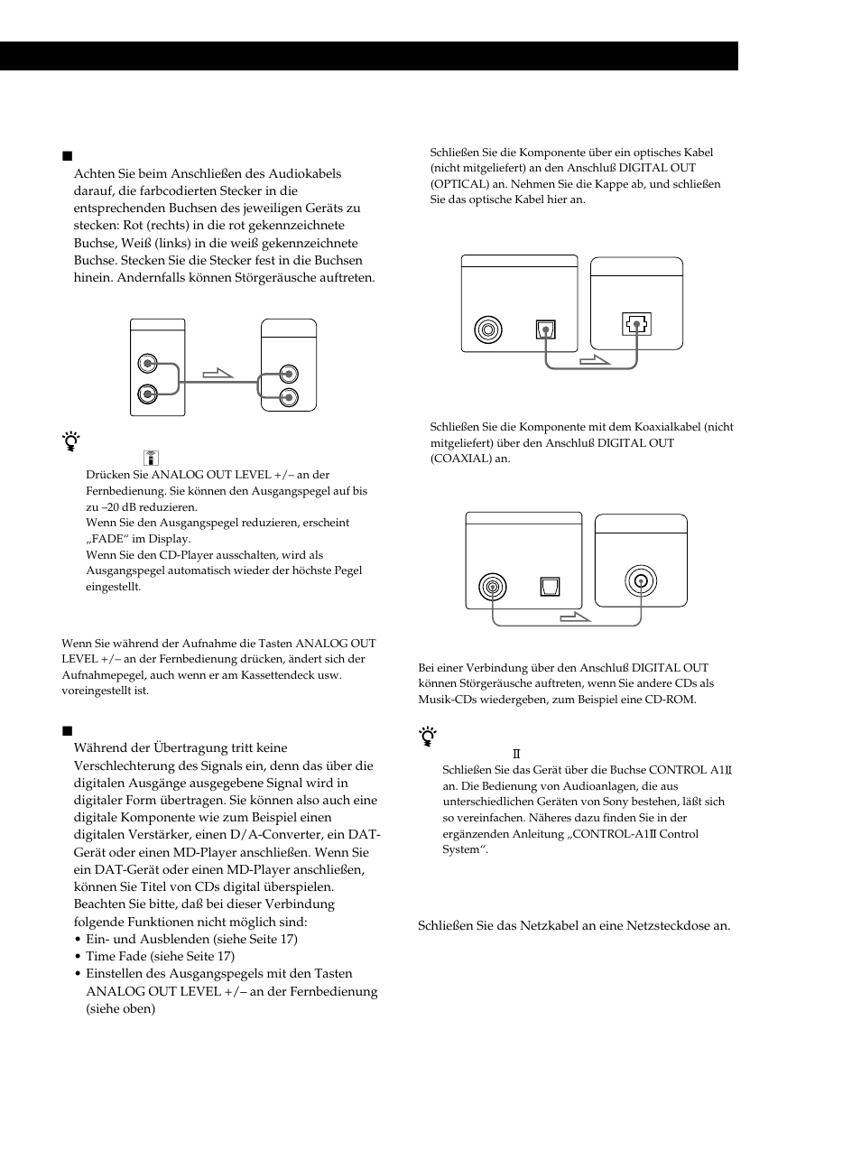 Vorbereitungen, Anschließen, Anschließen des netzkabels | Und was kommt als nächstes | Sony CDP-XB740 User Manual | Page 45 / 84