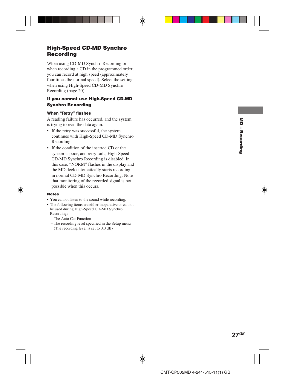 Sony CMT-CP505MD User Manual | Page 27 / 68