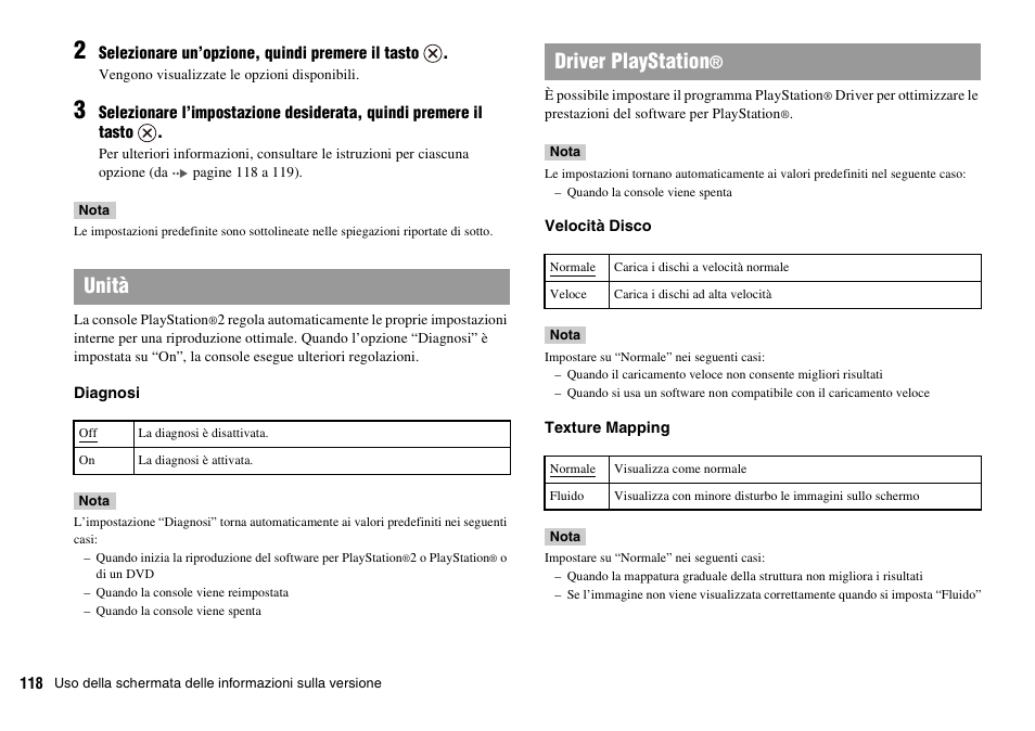 Unità, Driver playstation | Sony PLAYSTATION 2 SCPH-90004 User Manual | Page 118 / 166