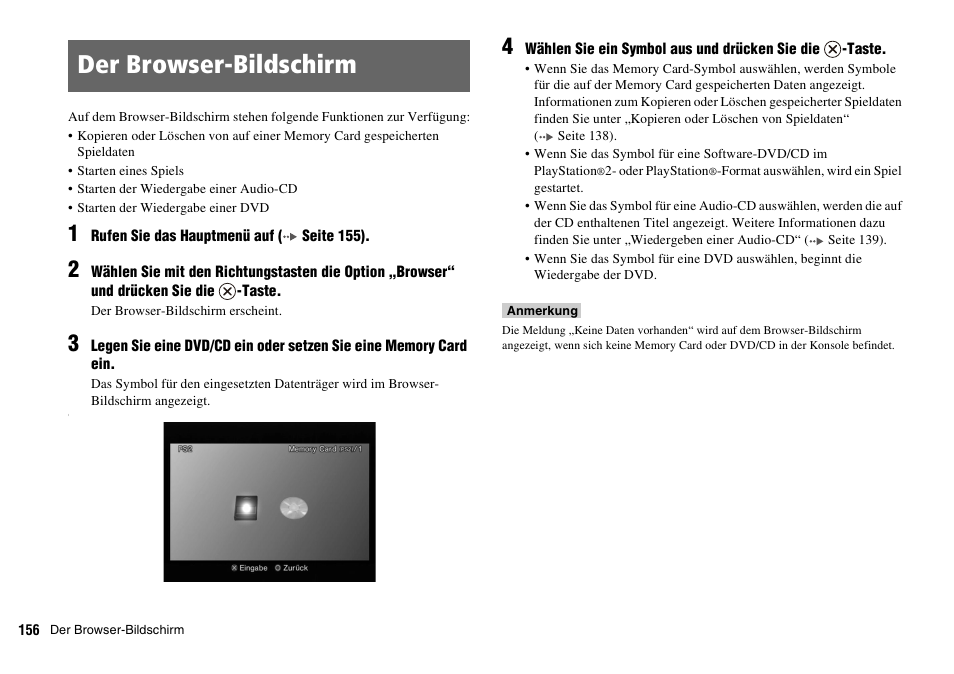 Der browser-bildschirm, Seite 156) | Sony PLAYSTATION 2 SCPH-90004 User Manual | Page 156 / 166