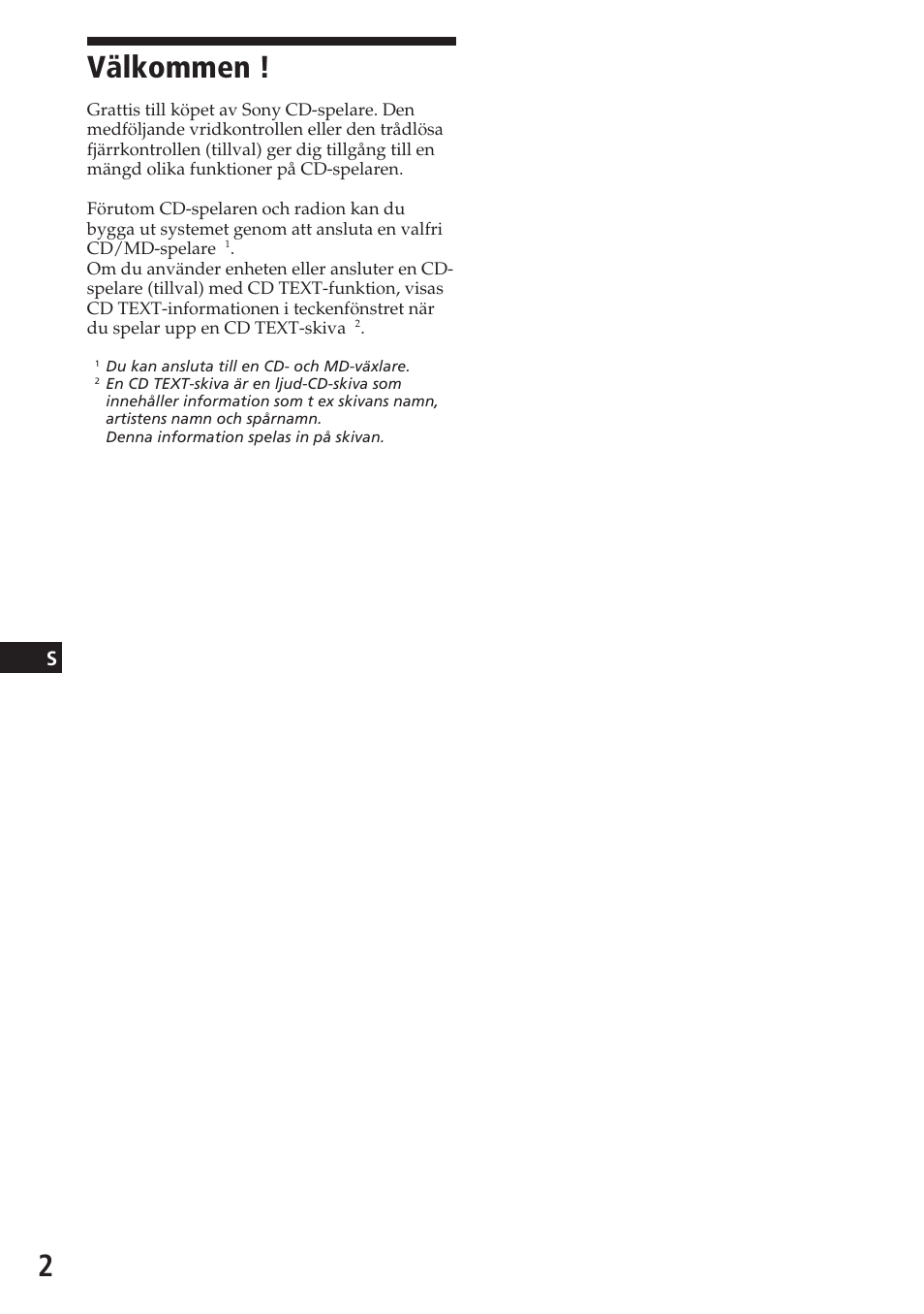 Välkommen | Sony CDX-C780R User Manual | Page 110 / 144