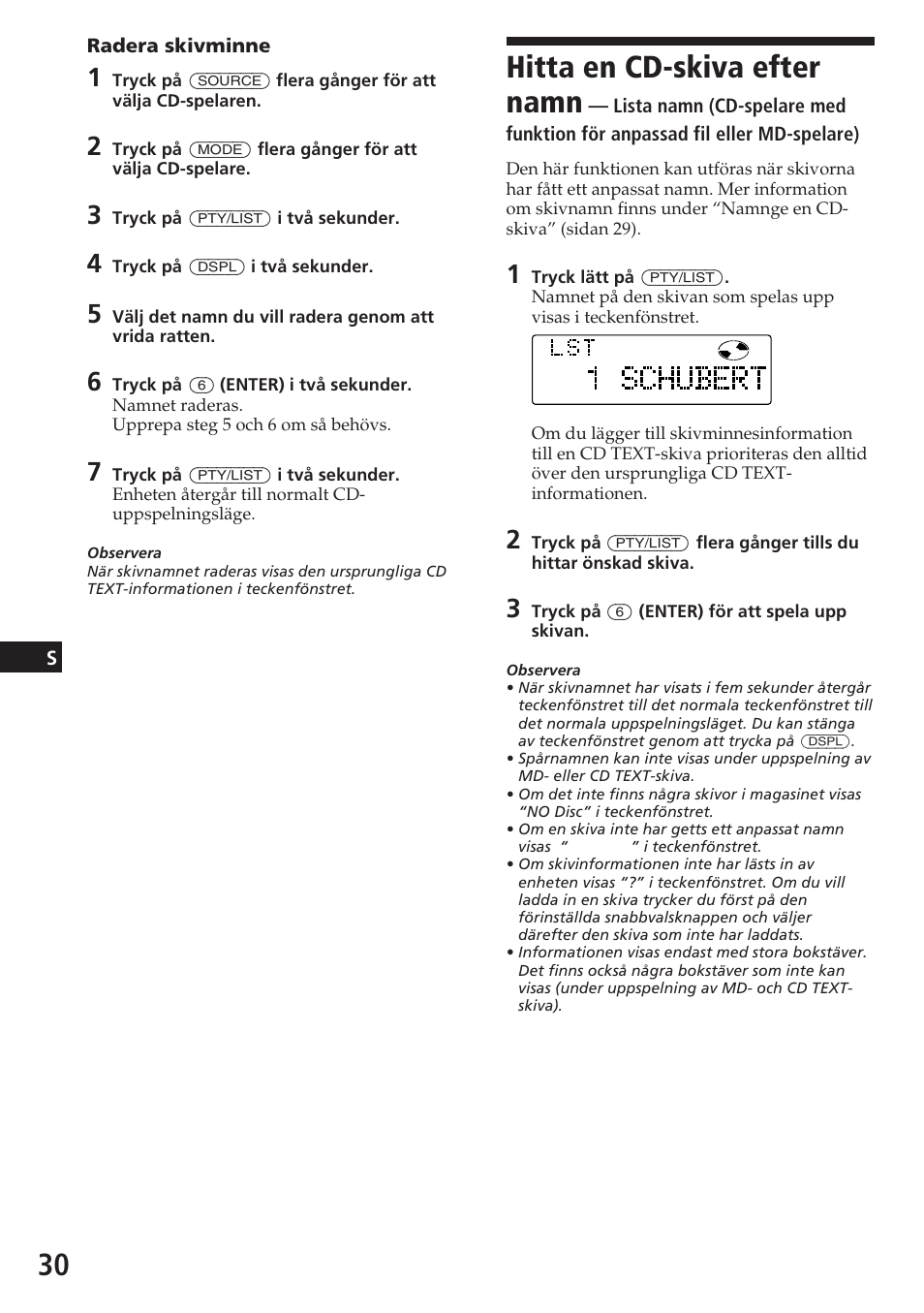 Hitta en cd-skiva efter namn | Sony CDX-C780R User Manual | Page 138 / 144