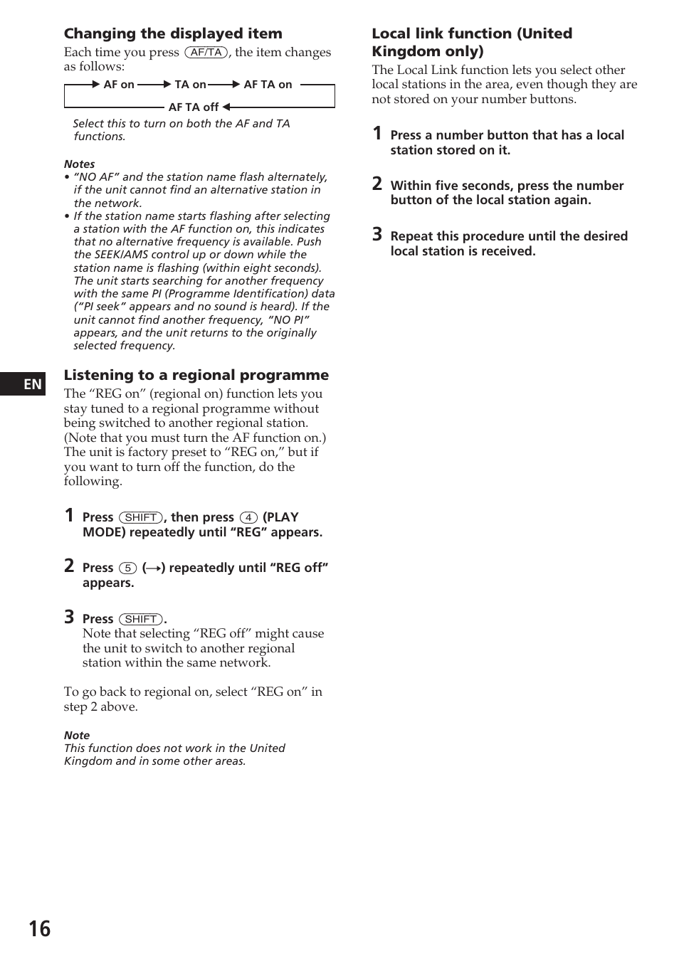 Sony CDX-C780R User Manual | Page 16 / 144