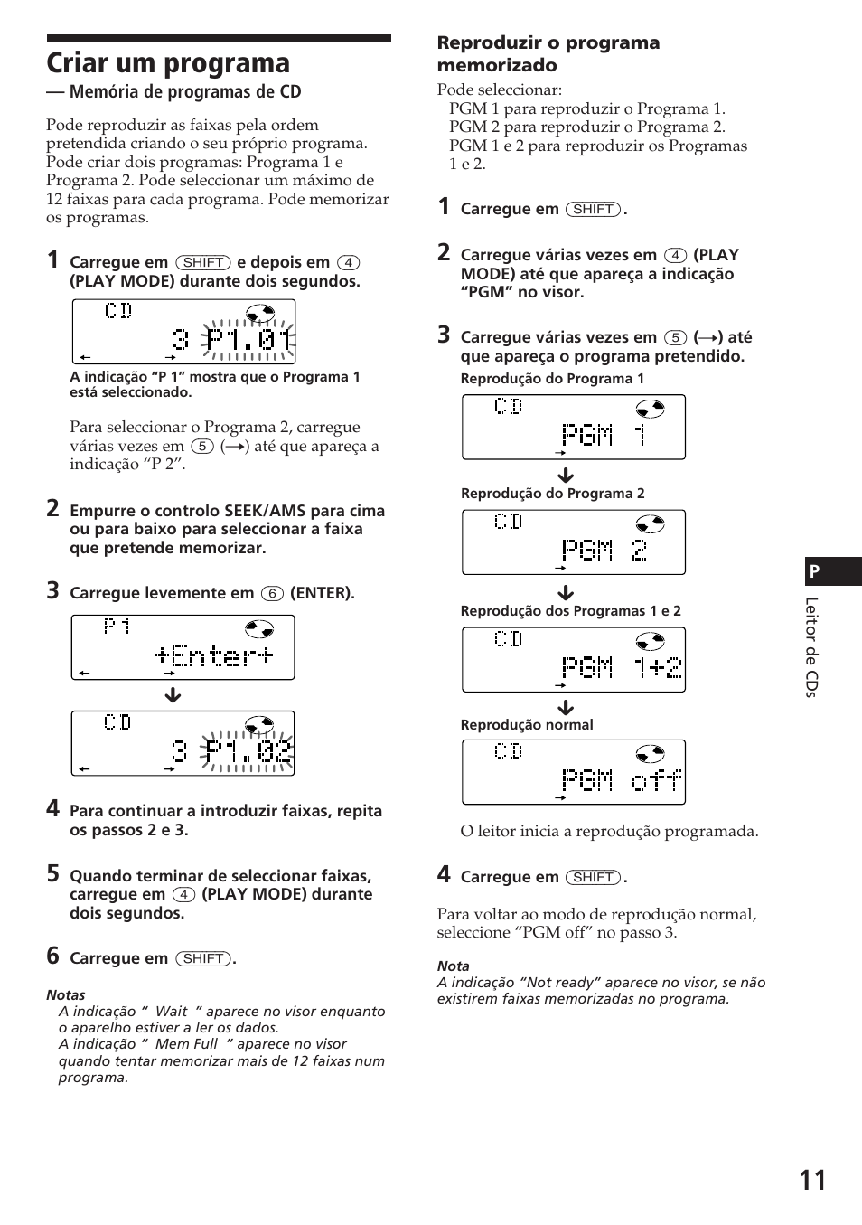 Criar um programa | Sony CDX-C780R User Manual | Page 83 / 144
