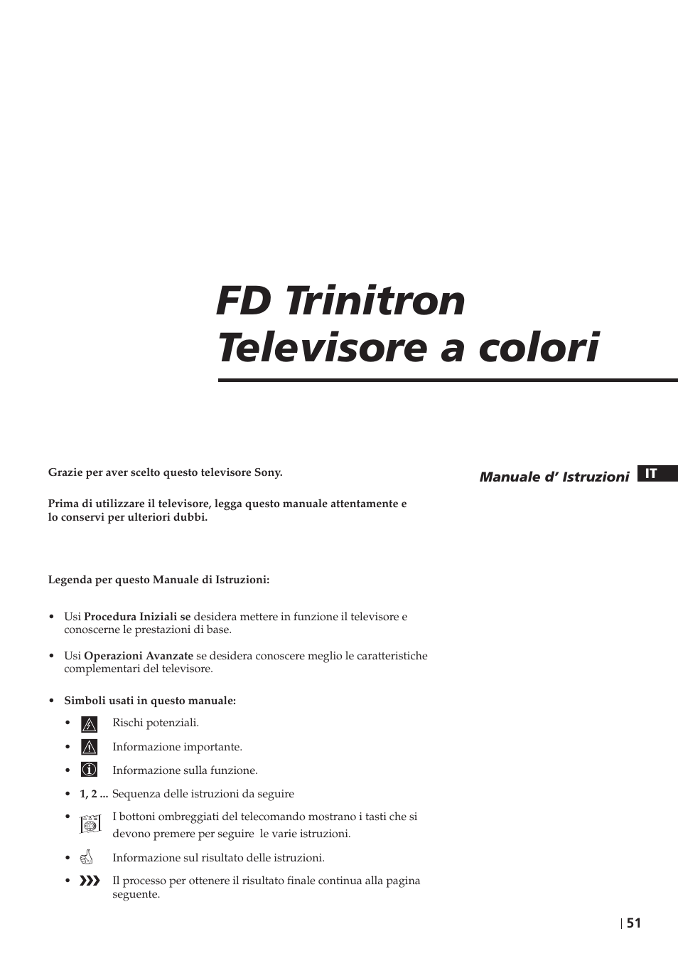 Fd trinitron televisore a colori | Sony KV-29FX201D User Manual | Page 51 / 98