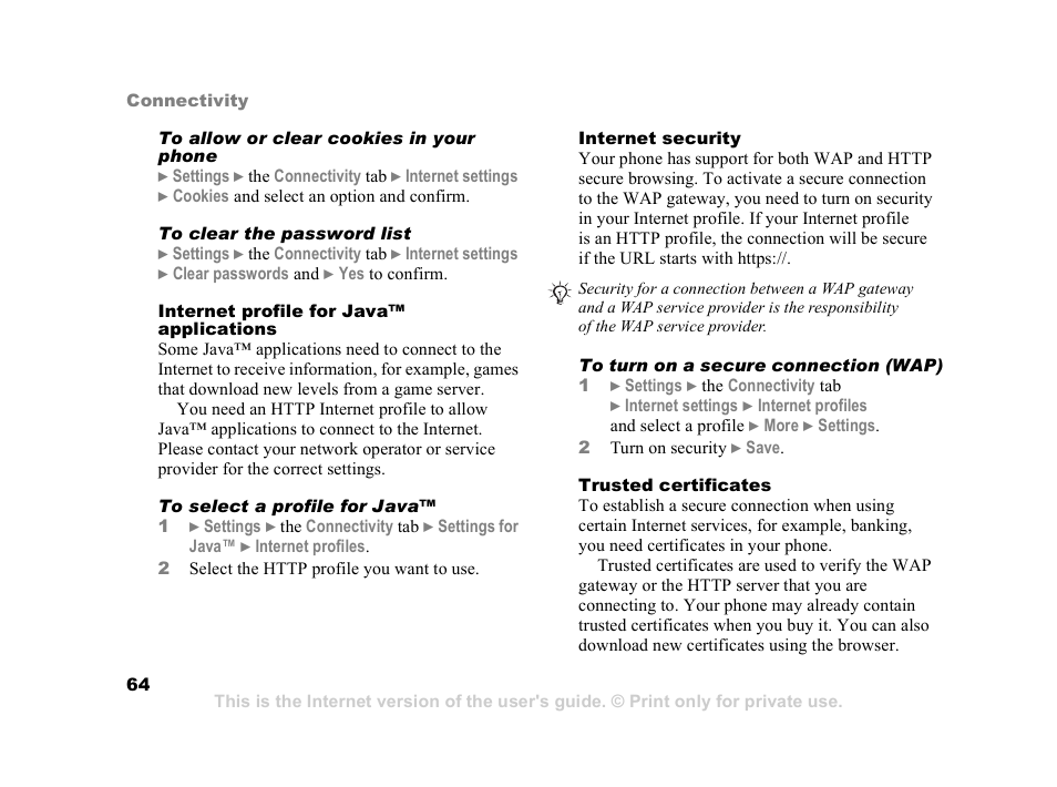 Sony Z800i User Manual | Page 64 / 99