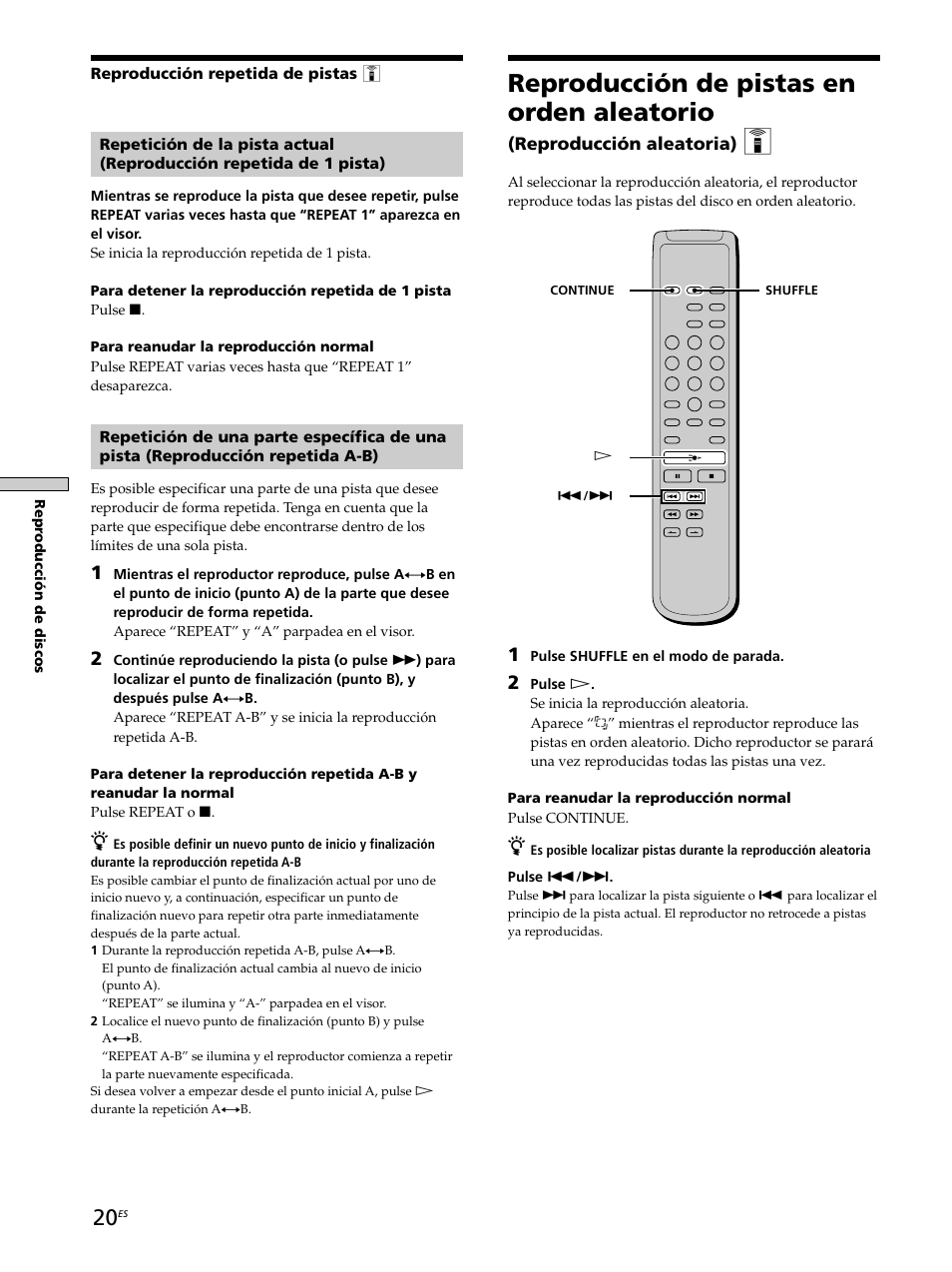 Reproducción de pistas en orden aleatorio | Sony SCD-XB770 User Manual | Page 104 / 112