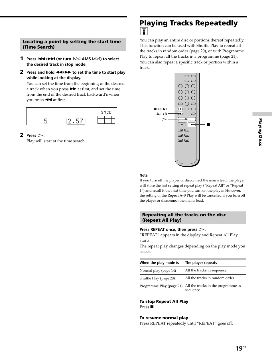 Playing tracks repeatedly z | Sony SCD-XB770 User Manual | Page 19 / 112