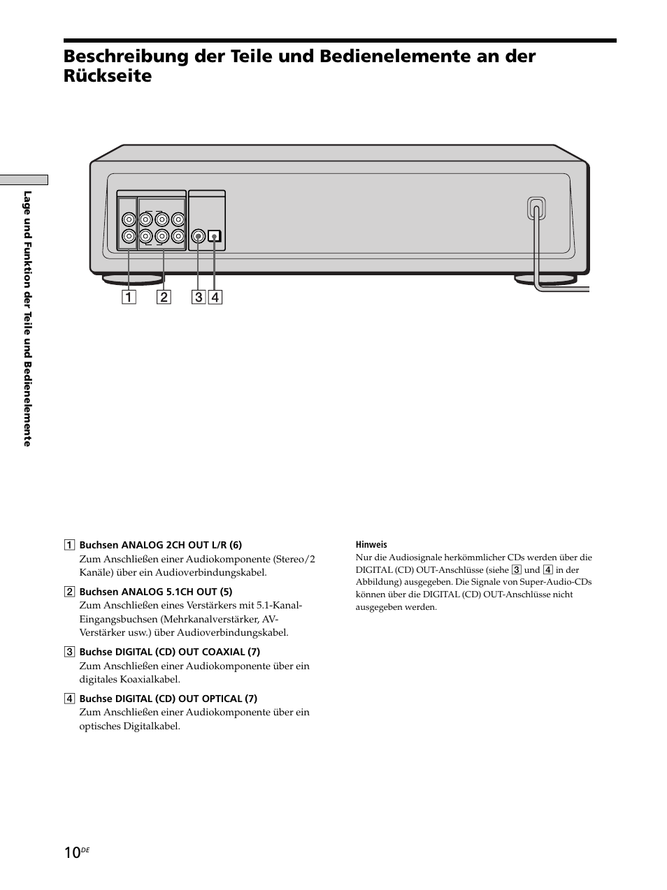 Lage und funktion der t eile und bedienelemente | Sony SCD-XB770 User Manual | Page 66 / 112