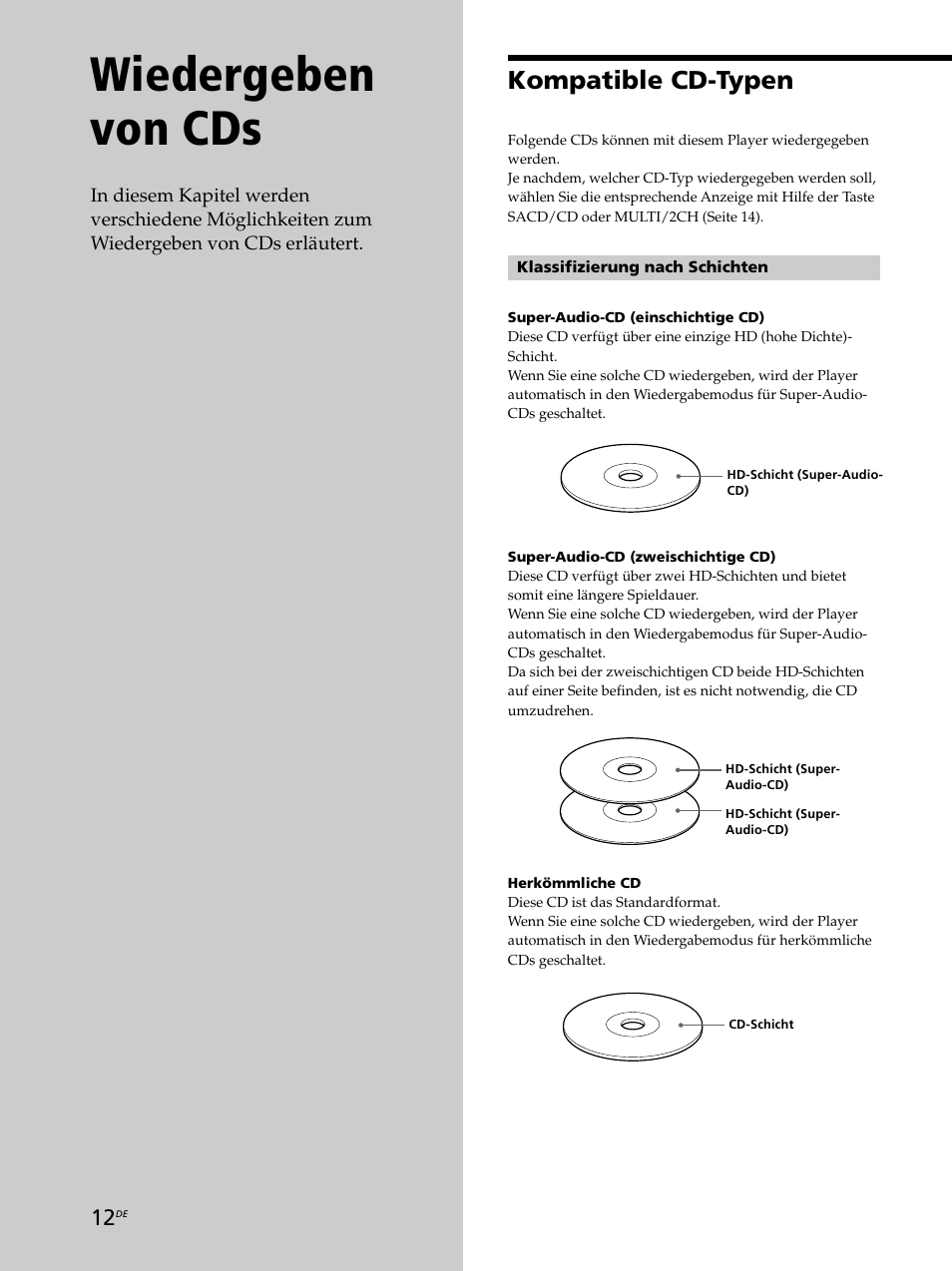 Wiedergeben von cds, Kompatible cd-typen | Sony SCD-XB770 User Manual | Page 68 / 112