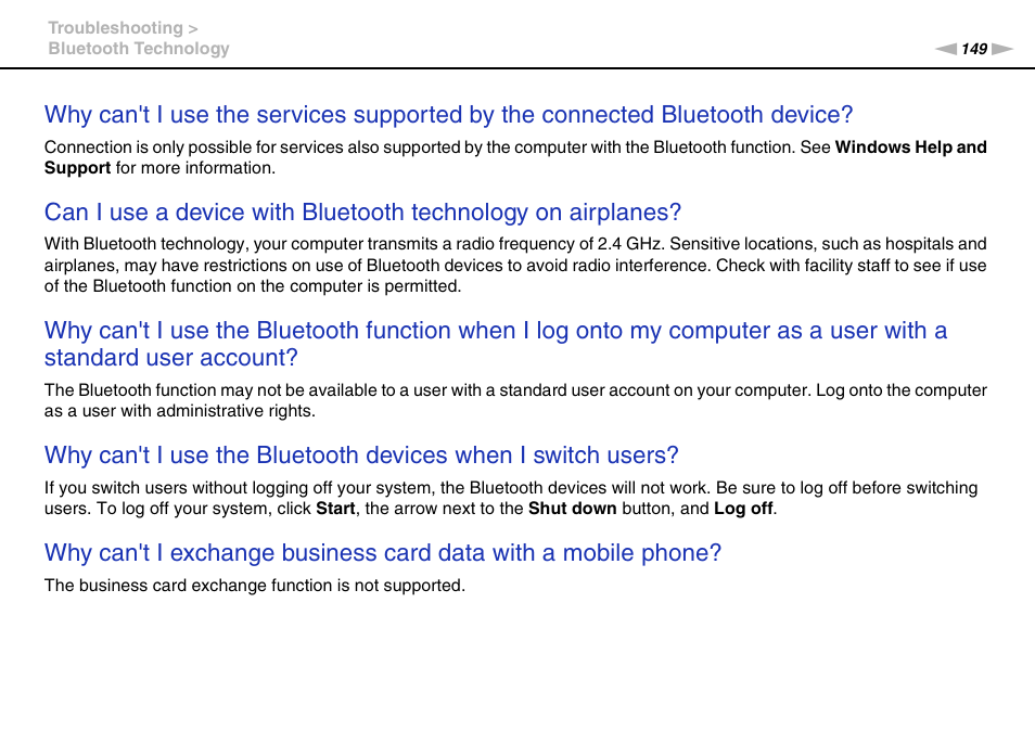 Sony VAIO VPCF13 User Manual | Page 149 / 178