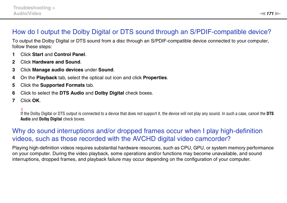 Sony VAIO VPCF13 User Manual | Page 171 / 178