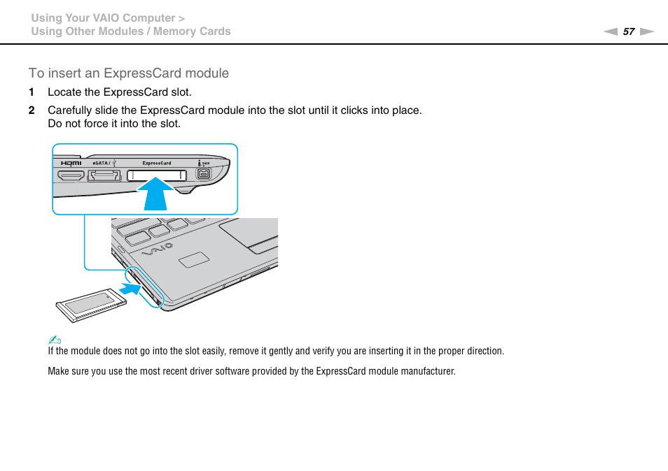 Sony VAIO VPCF13 User Manual | Page 57 / 178
