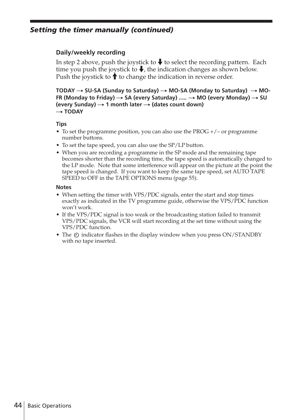 Sony SLV-E780EN/EG User Manual | Page 44 / 72
