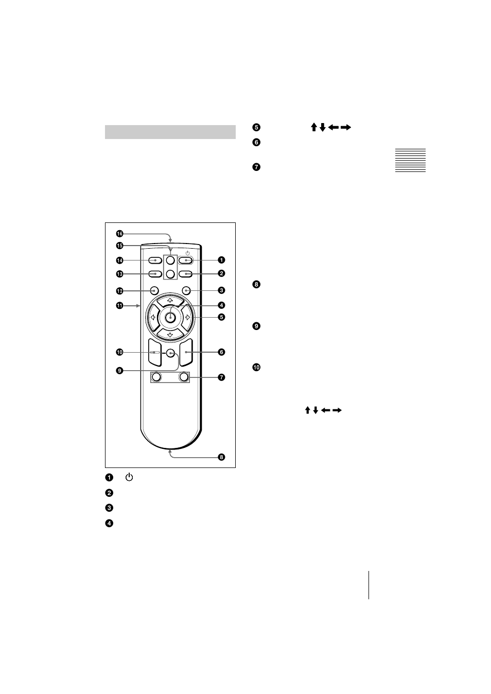 Remote commander | Sony VPL-CS2 User Manual | Page 13 / 128