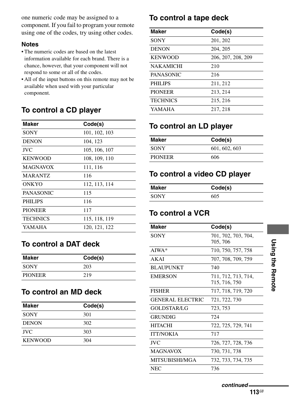 Sony STR-DG1100 User Manual | Page 113 / 130