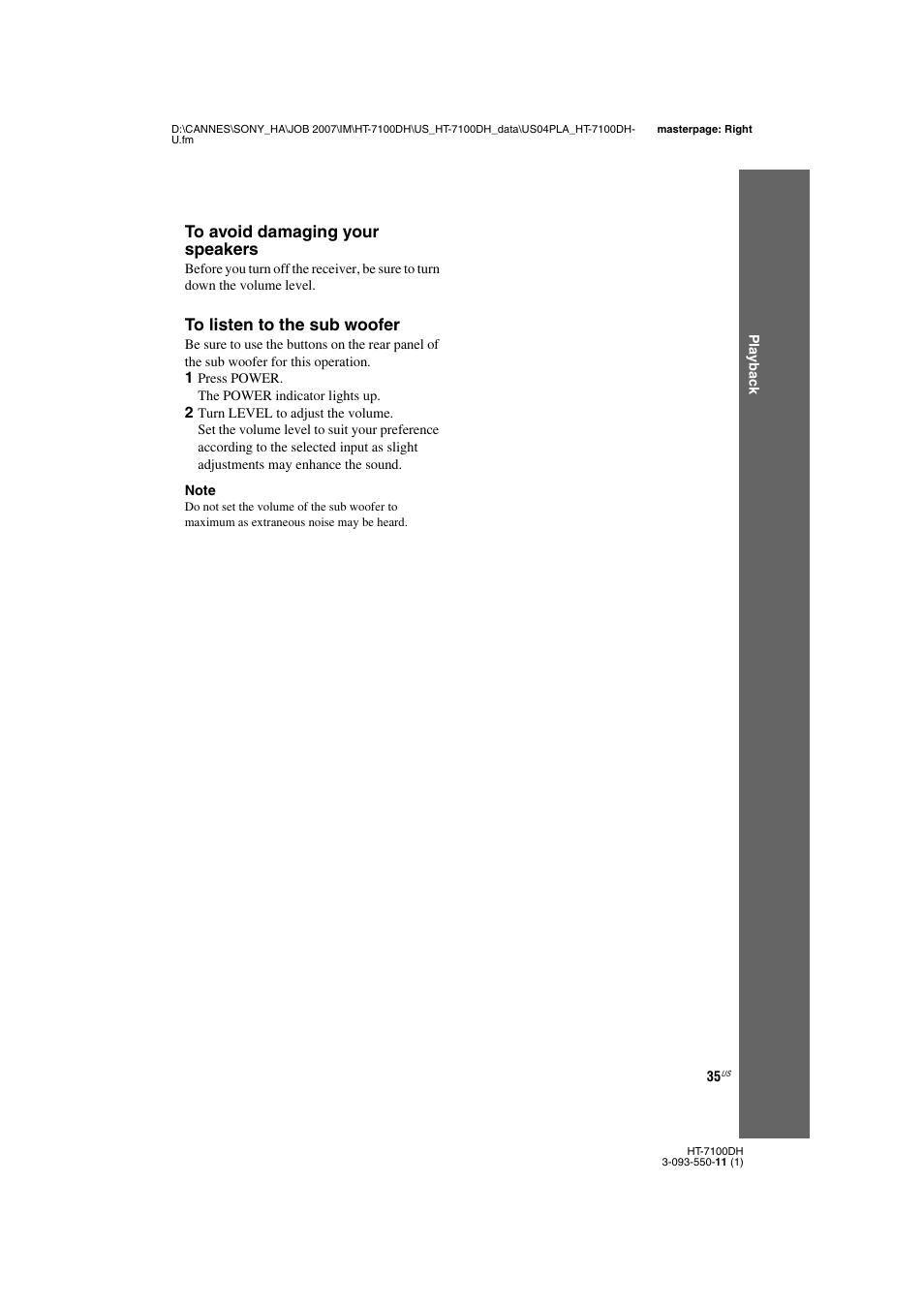 Sony HT-7100DH User Manual | Page 35 / 84