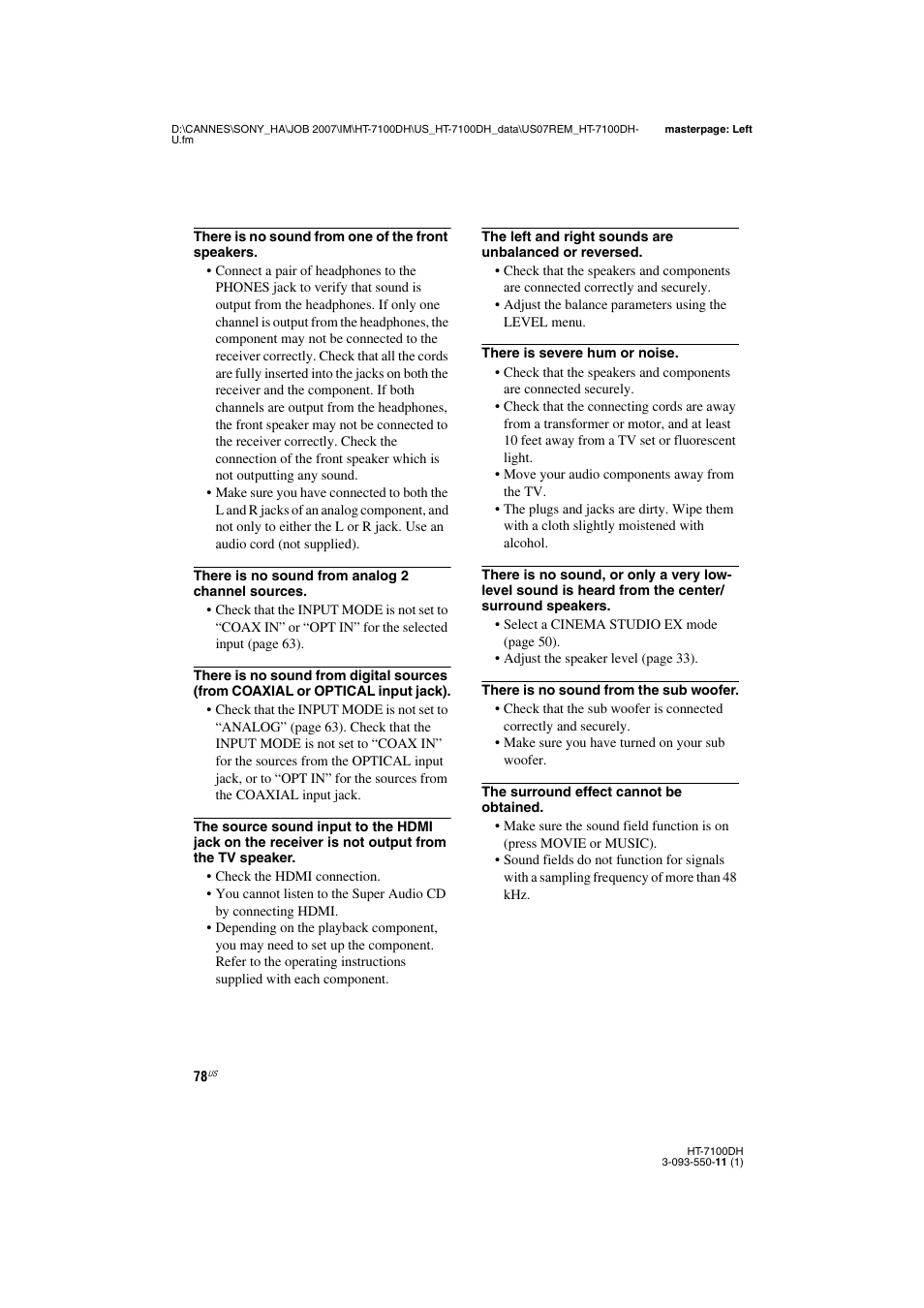 Sony HT-7100DH User Manual | Page 78 / 84