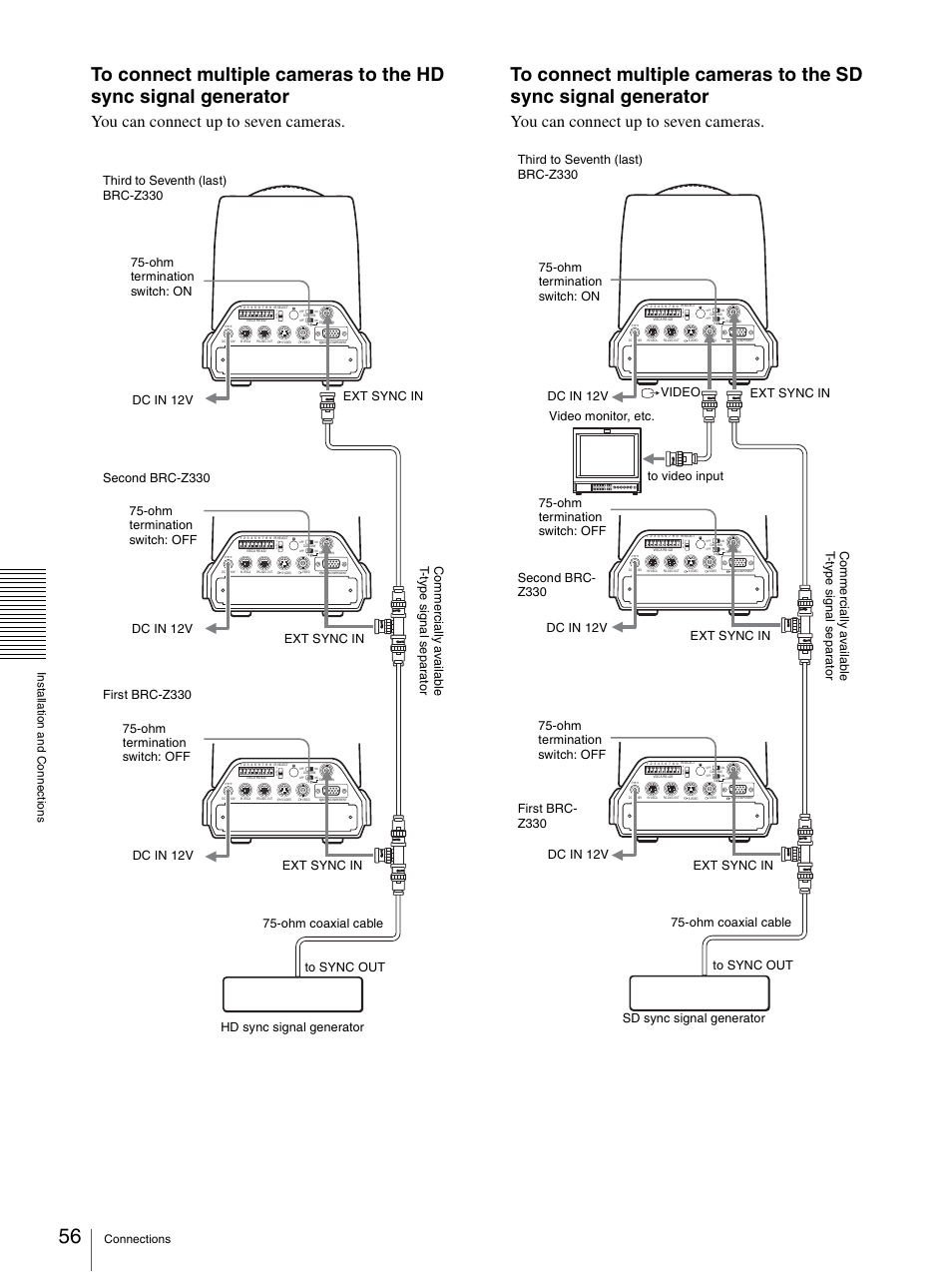 You can connect up to seven cameras | Sony BRC-Z330 User Manual | Page 56 / 73