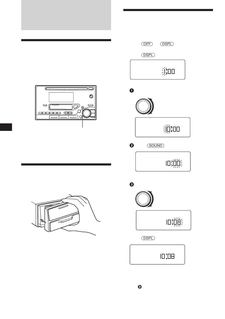 Getting started, Resetting the unit, Using the decoy cover | Setting the clock | Sony WX-C570 User Manual | Page 4 / 38