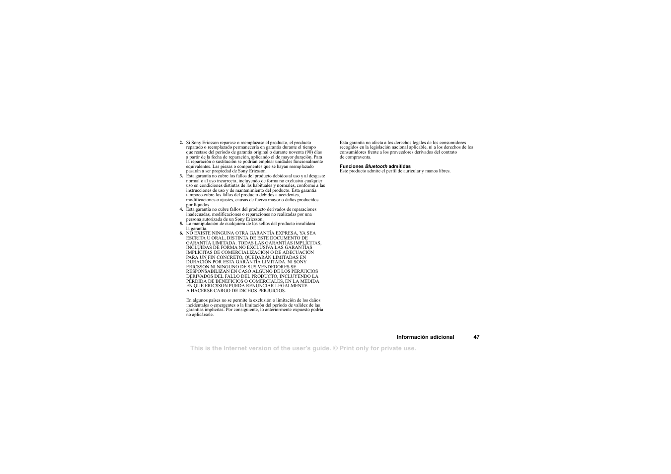 Sony HBH-65 User Manual | Page 47 / 95
