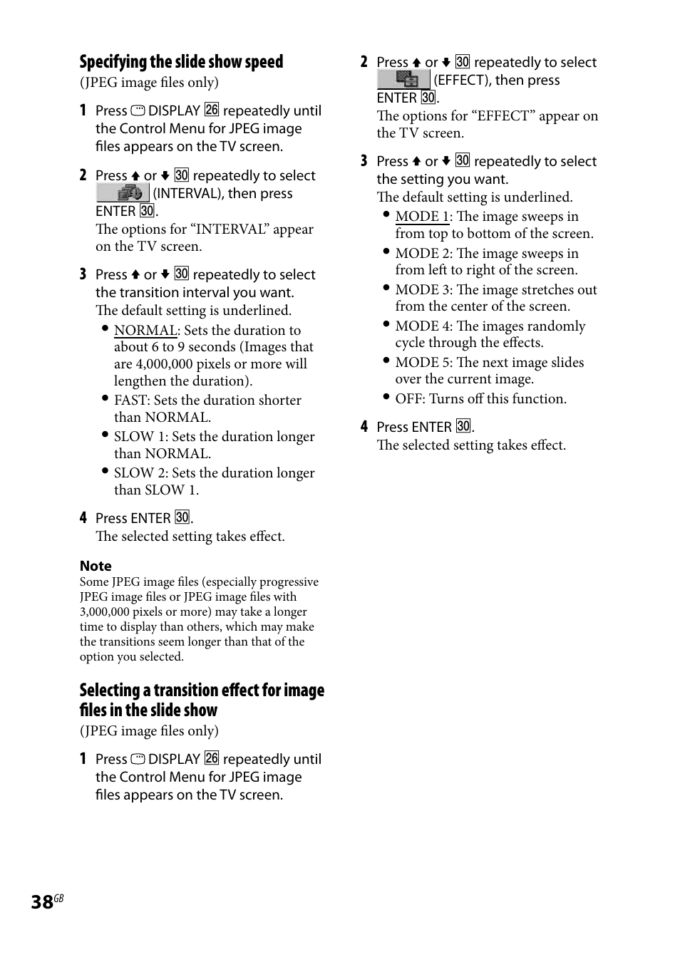 Specifying the slide show speed | Sony CMT-DH7BT User Manual | Page 38 / 92