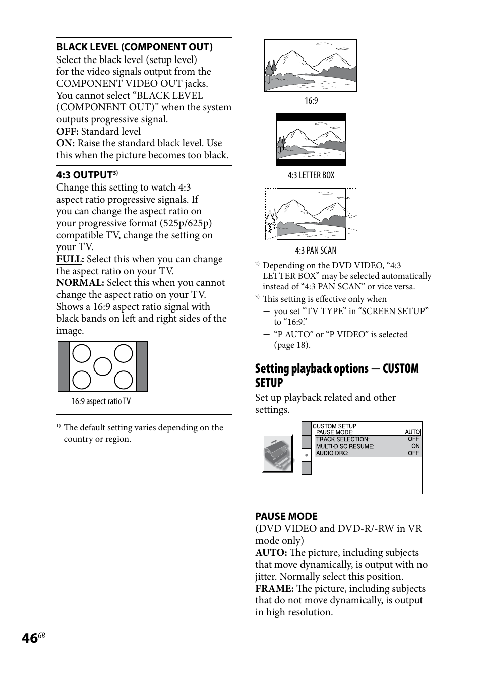 Setting playback options  custom setup | Sony CMT-DH7BT User Manual | Page 46 / 92