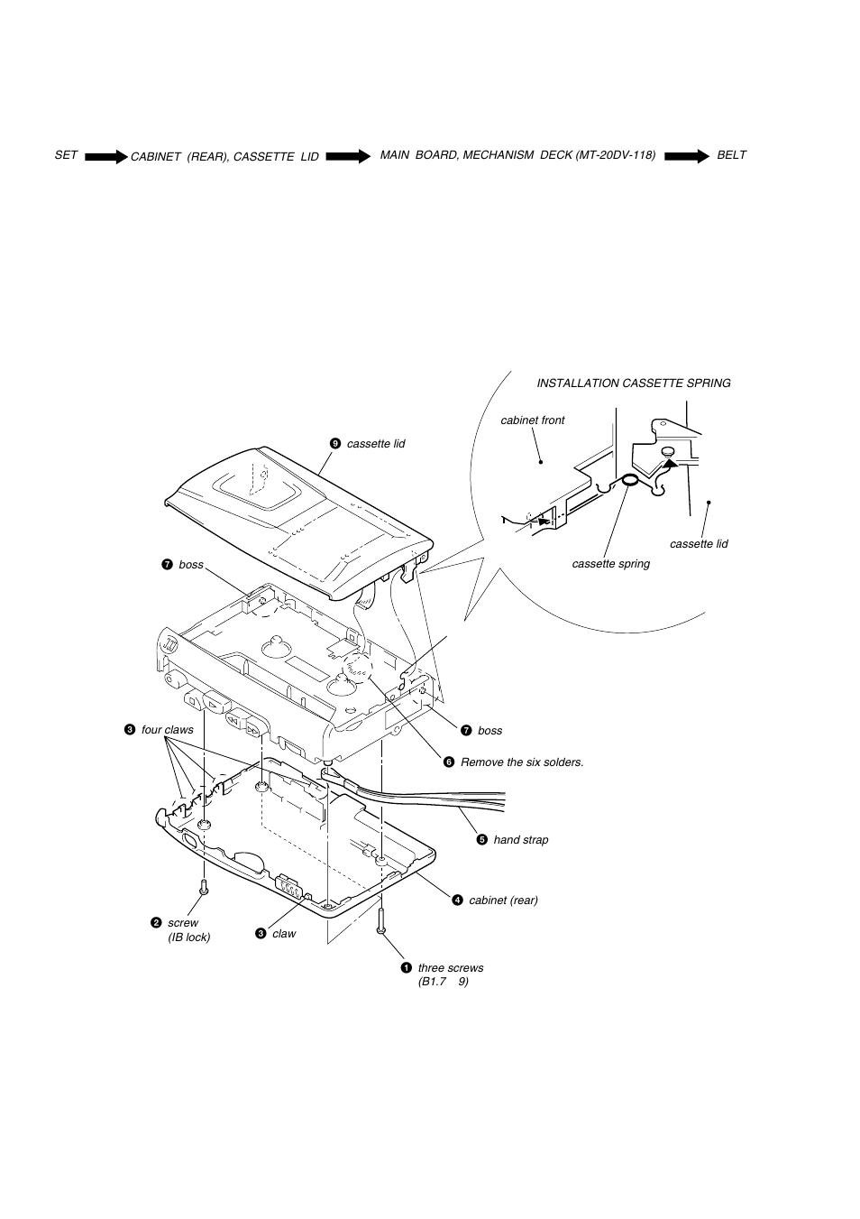 Disassembly | Sony TCM-23DV User Manual | Page 4 / 16