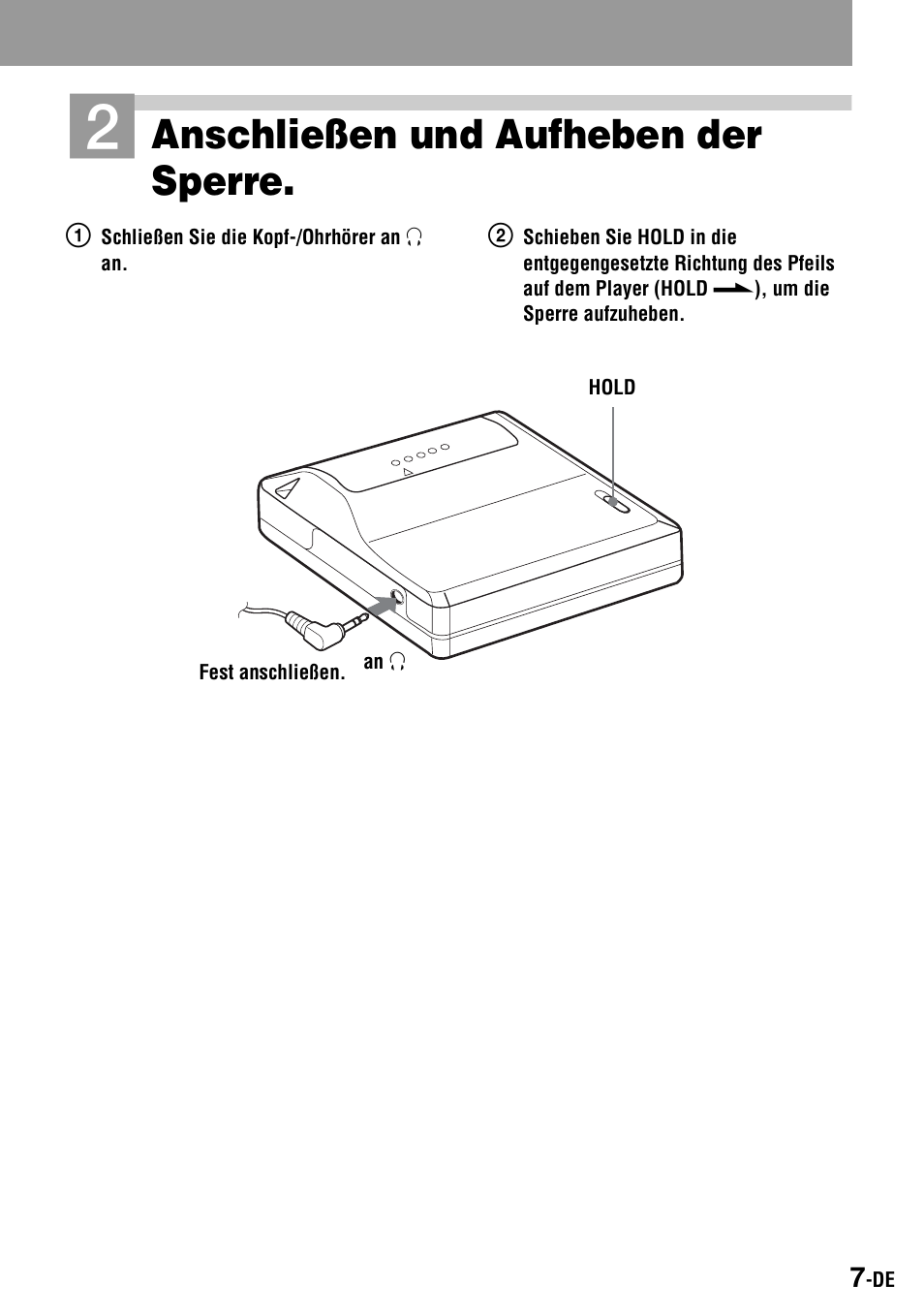 Anschließen und aufheben der sperre | Sony Walkman MZ-E310 User Manual | Page 51 / 364