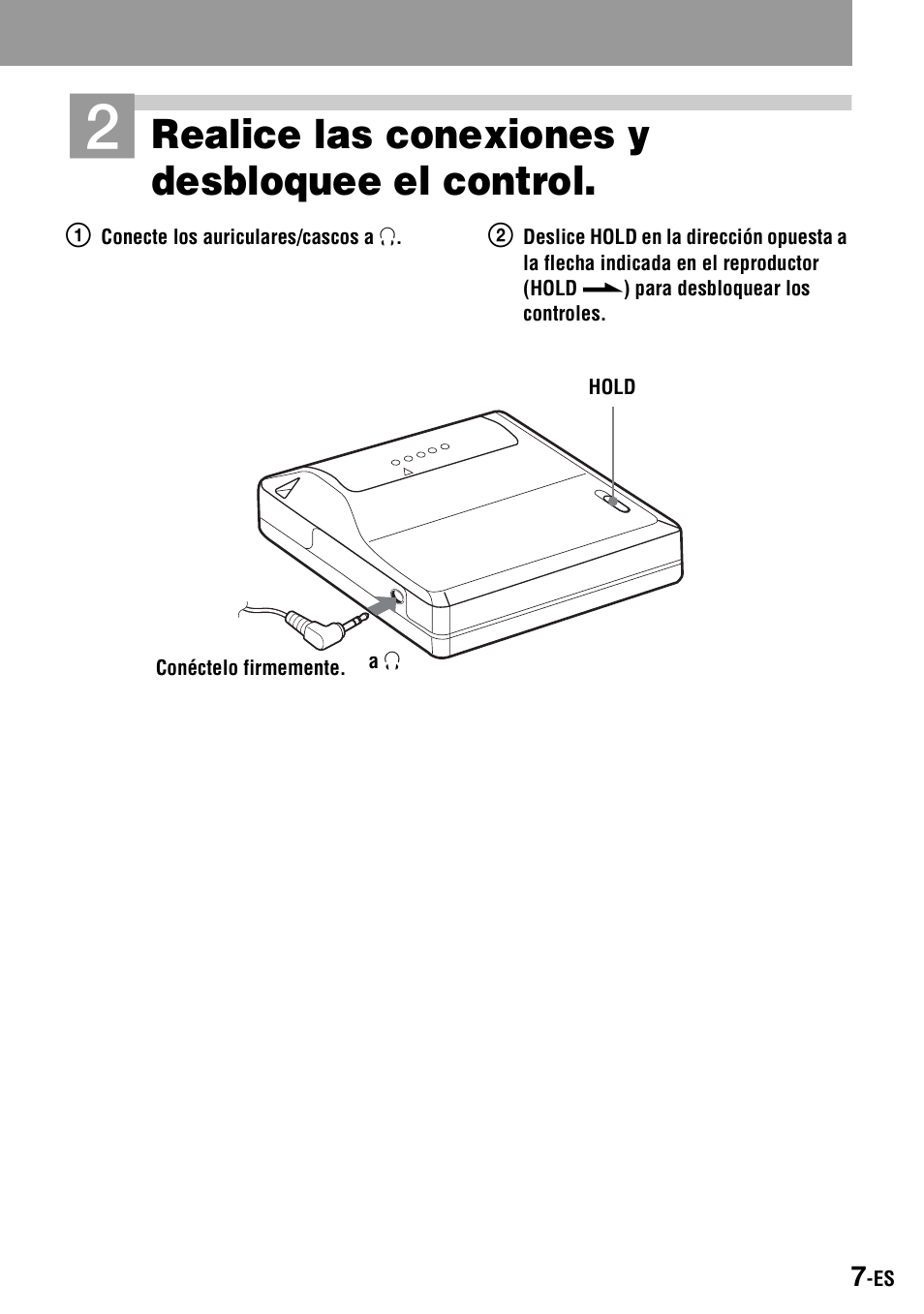 Realice las conexiones y desbloquee el control | Sony Walkman MZ-E310 User Manual | Page 73 / 364