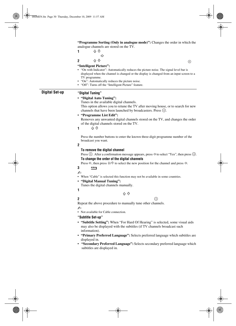 Sony BRAVIA KDL-22EX3xx User Manual | Page 30 / 39