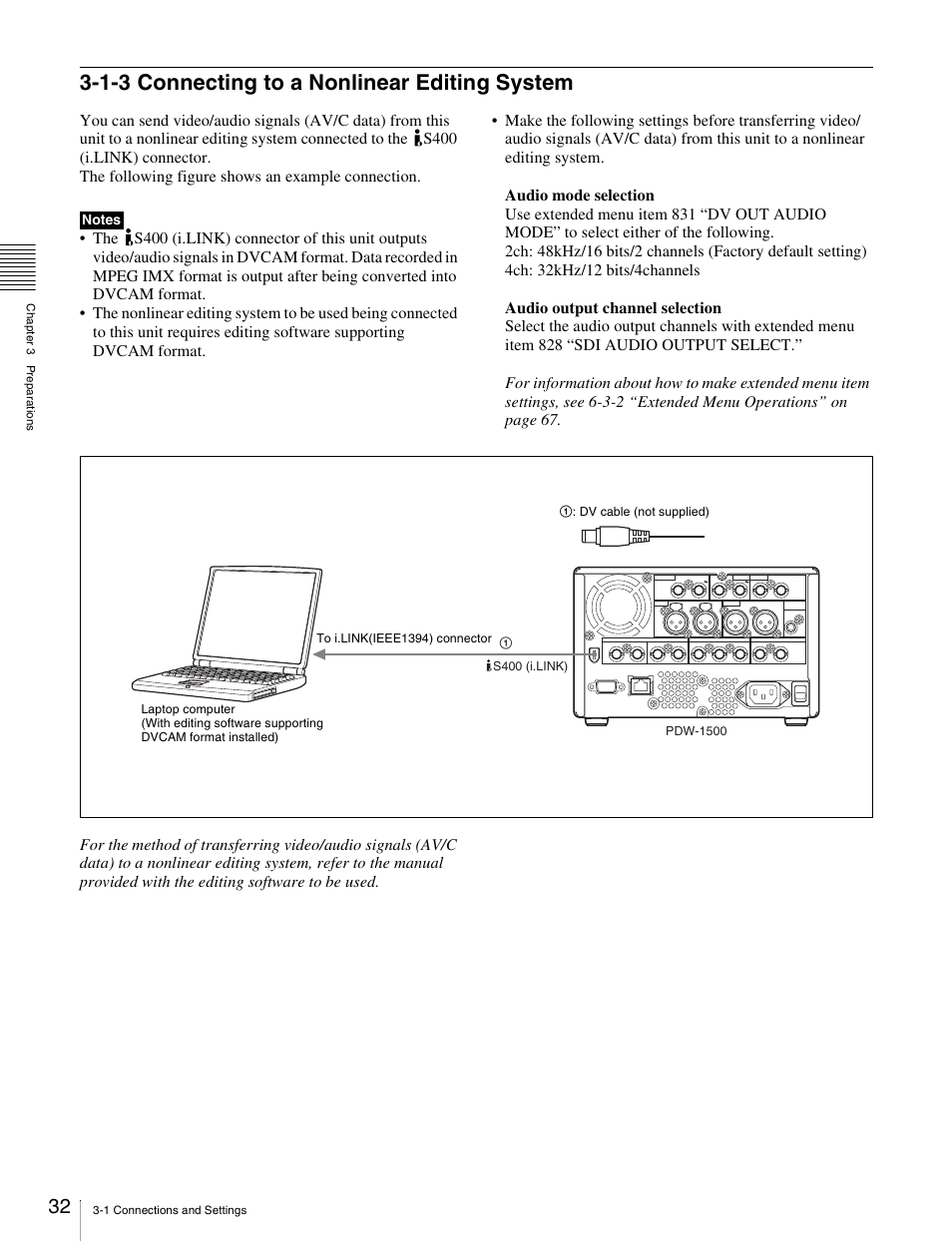 1-3 connecting to a nonlinear editing system, 1-3 connecting to a nonlinear editing sys | Sony PDW-1500 User Manual | Page 32 / 84