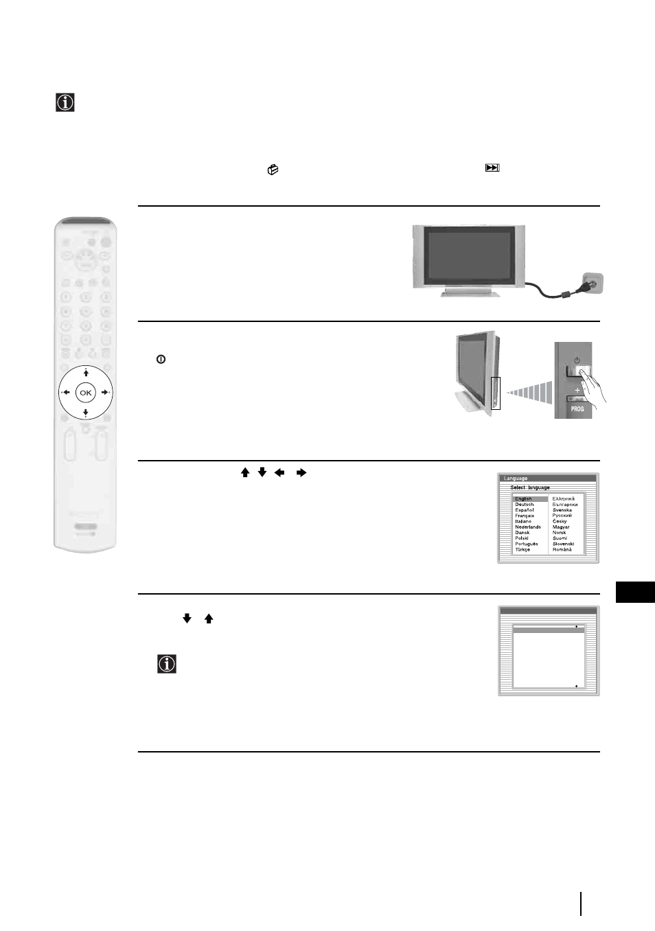 Encendido y sintonización automática del televisor, 15 es | Sony KE-P37XS1 User Manual | Page 110 / 196