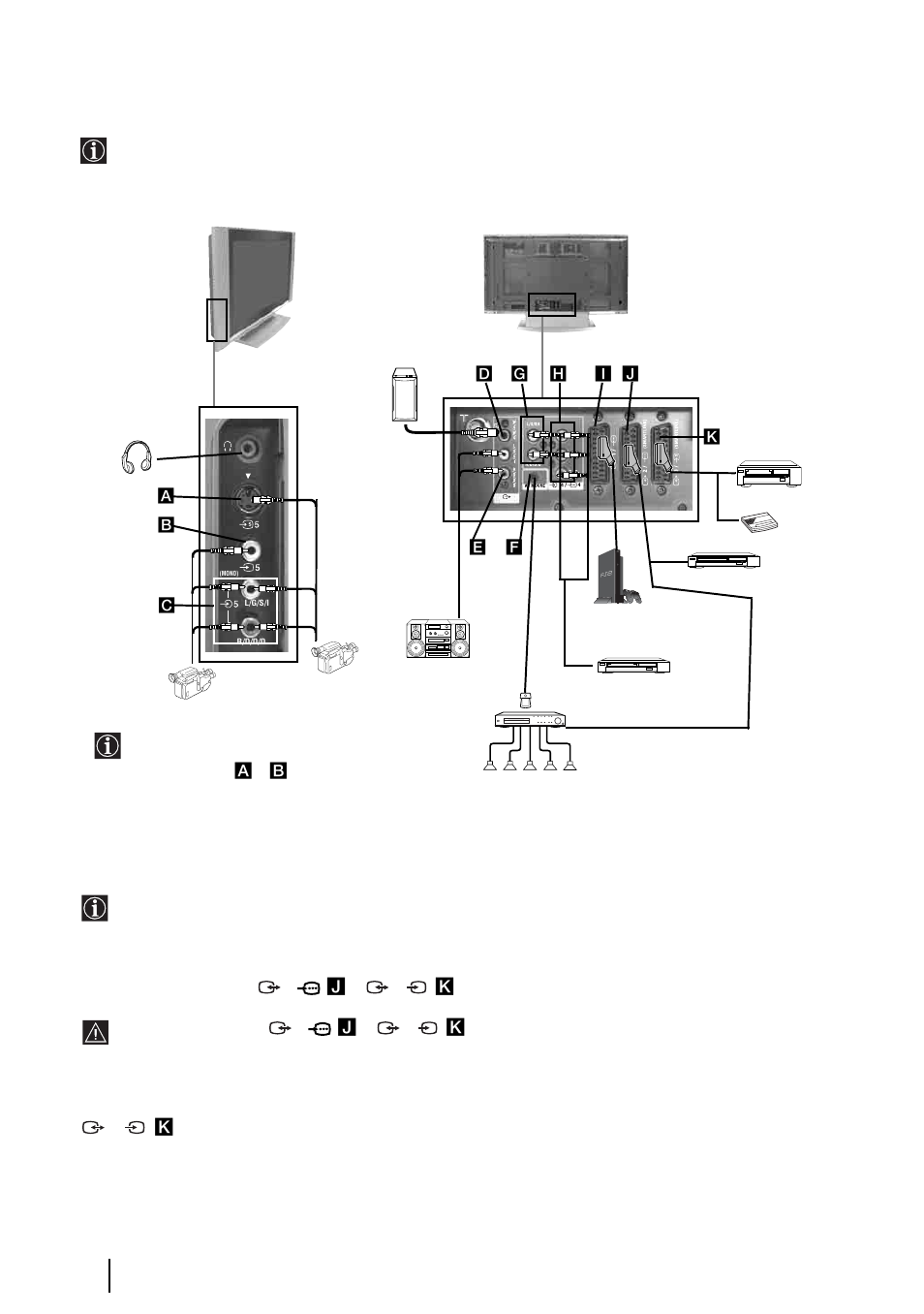 Conexión de otros equipos al televisor, Conexión de un vídeo, O a un vídeo conectado a dicho euroconector | Sony KE-P37XS1 User Manual | Page 133 / 196