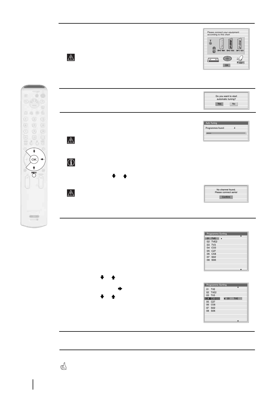 Press the, Button, Your tv set is now ready for use | Sony KE-P37XS1 User Manual | Page 16 / 196