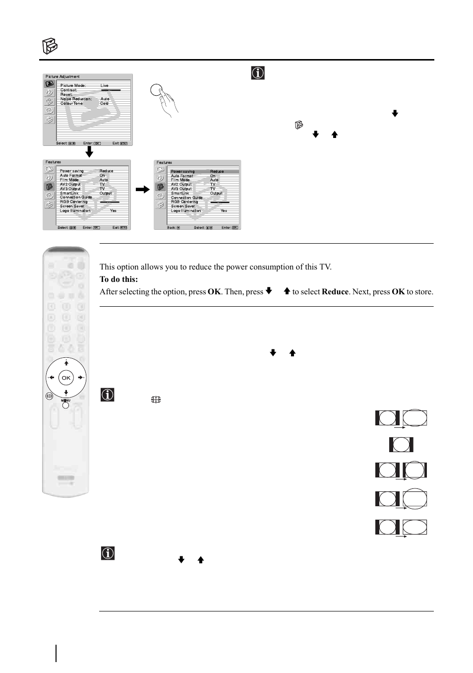 The features menu | Sony KE-P37XS1 User Manual | Page 22 / 196