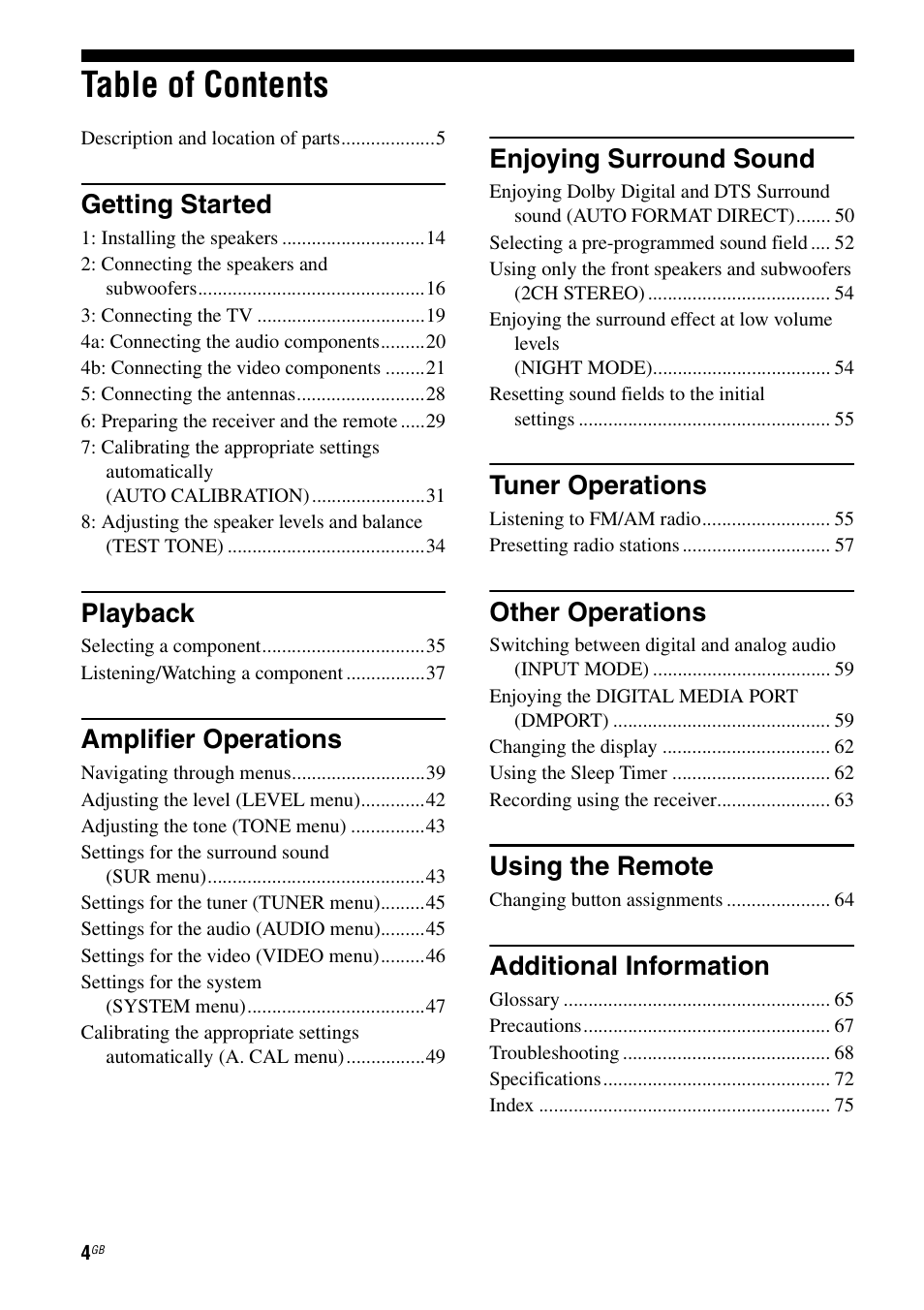 Sony HT-DDW5500 User Manual | Page 4 / 76