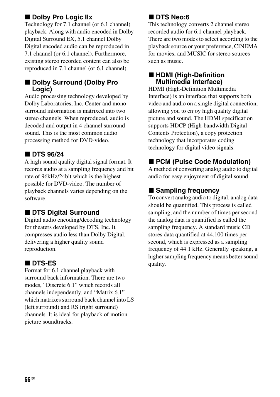 Sony HT-DDW5500 User Manual | Page 66 / 76