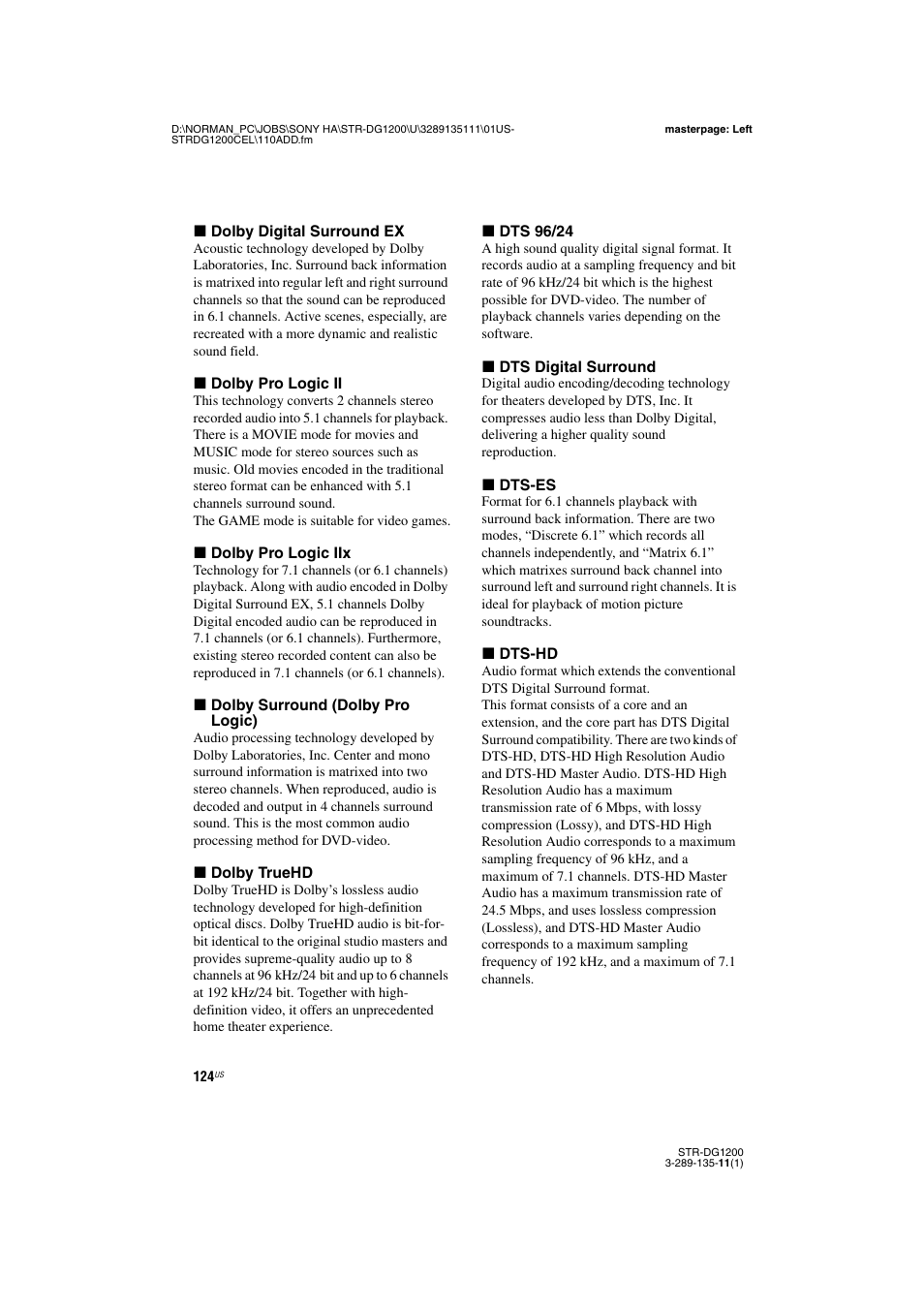 Sony R-DG1200 User Manual | Page 124 / 136
