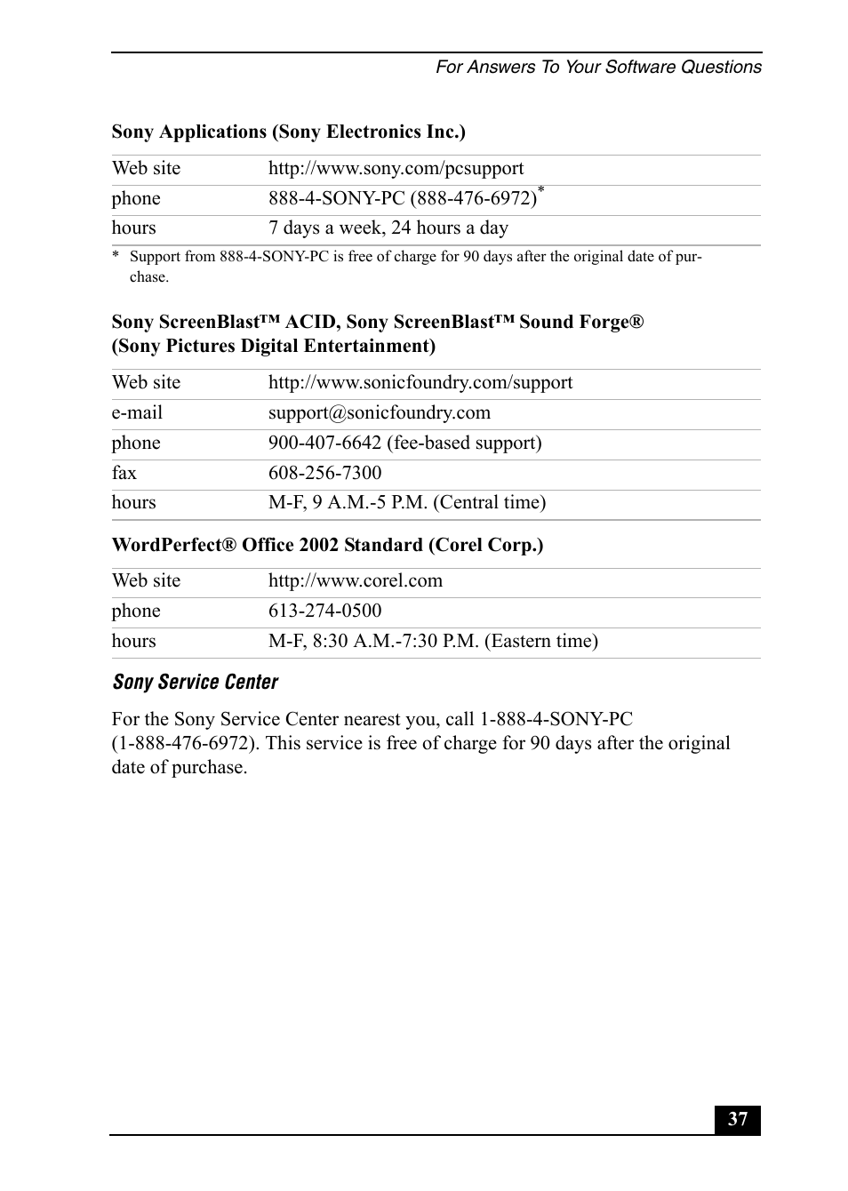 Sony Vaio Series User Manual | Page 37 / 72