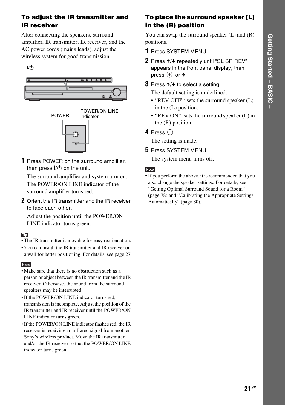 Sony DAV-DZ531W User Manual | Page 21 / 116