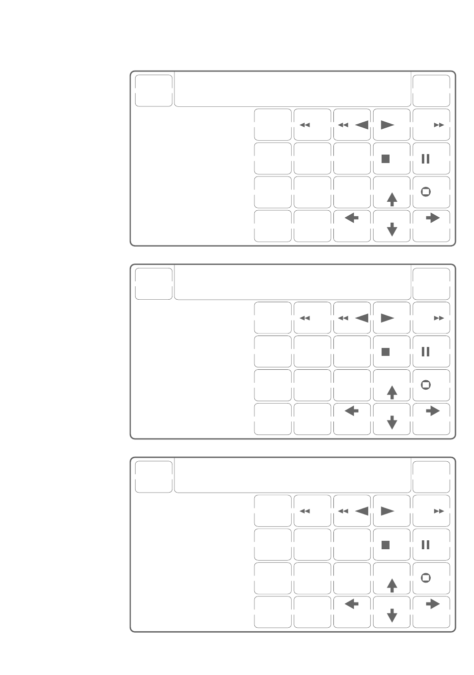 Full display, Lcd touch key display table (continued), Tv vcr | Dbs tuner cbl cd op md deck amp dvd | Sony RM-AV2000 User Manual | Page 50 / 52