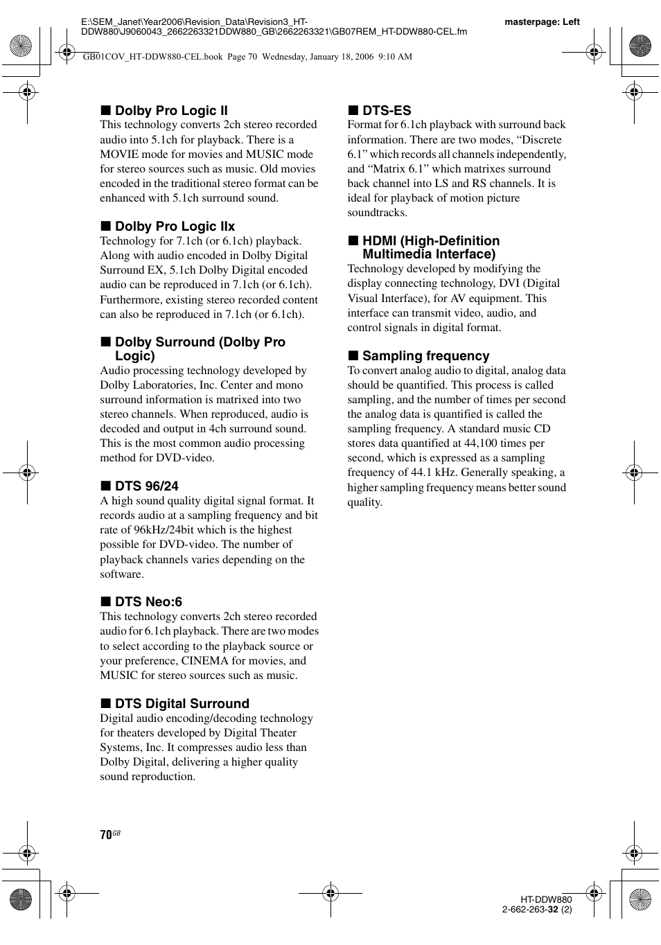Sony HT-DDW880 User Manual | Page 70 / 80