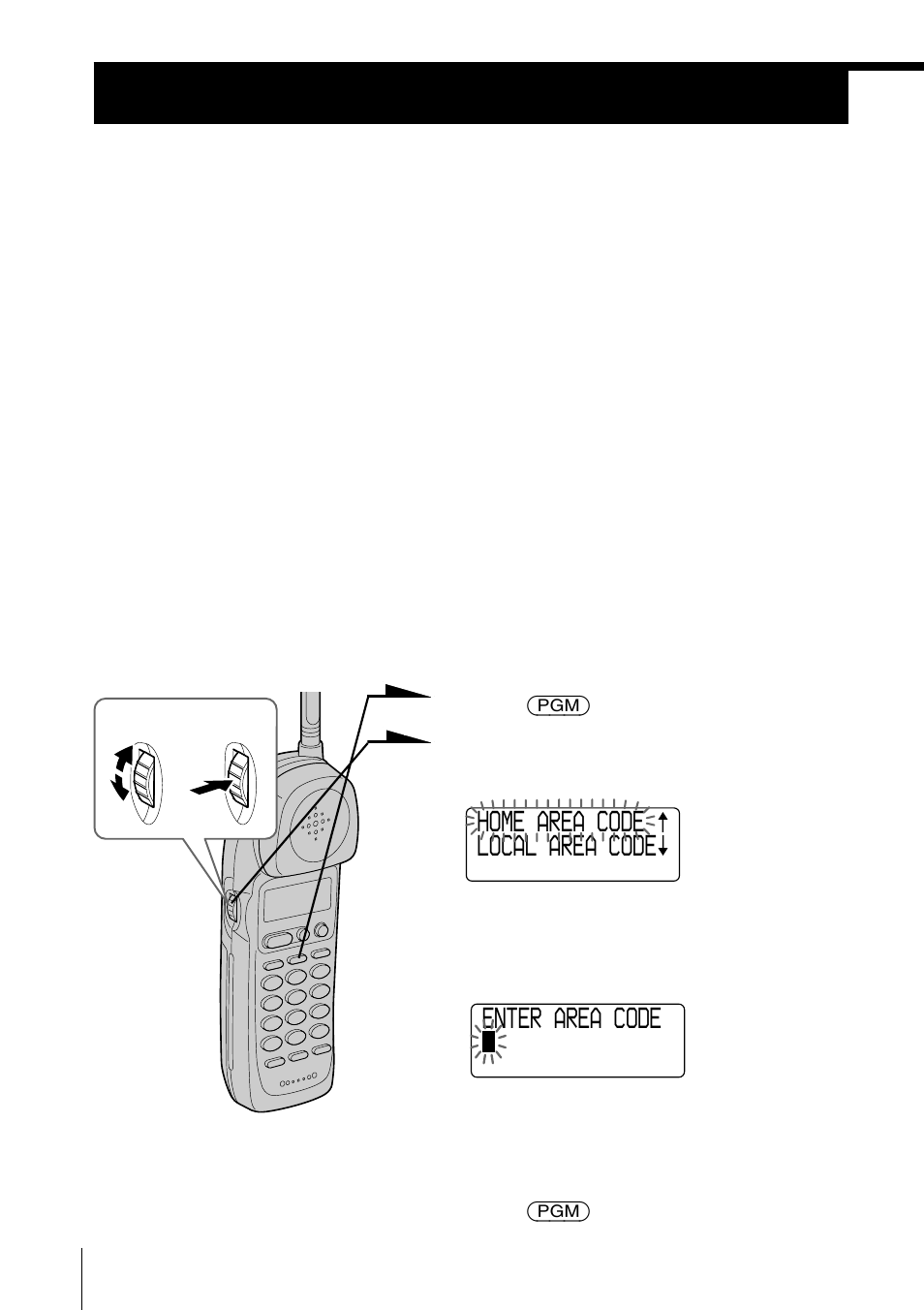 Entering the area code, Step 4: entering the area code, Step 4 | Sony SPP-A9171 User Manual | Page 14 / 72