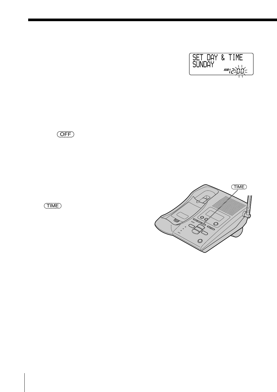 Set day & time sunday | Sony SPP-A9171 User Manual | Page 34 / 72