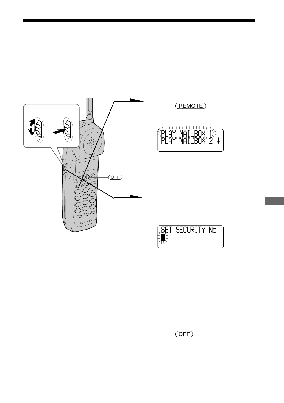 Operating from an outside phone, Setting the remote id code (security code) | Sony SPP-A9171 User Manual | Page 49 / 72