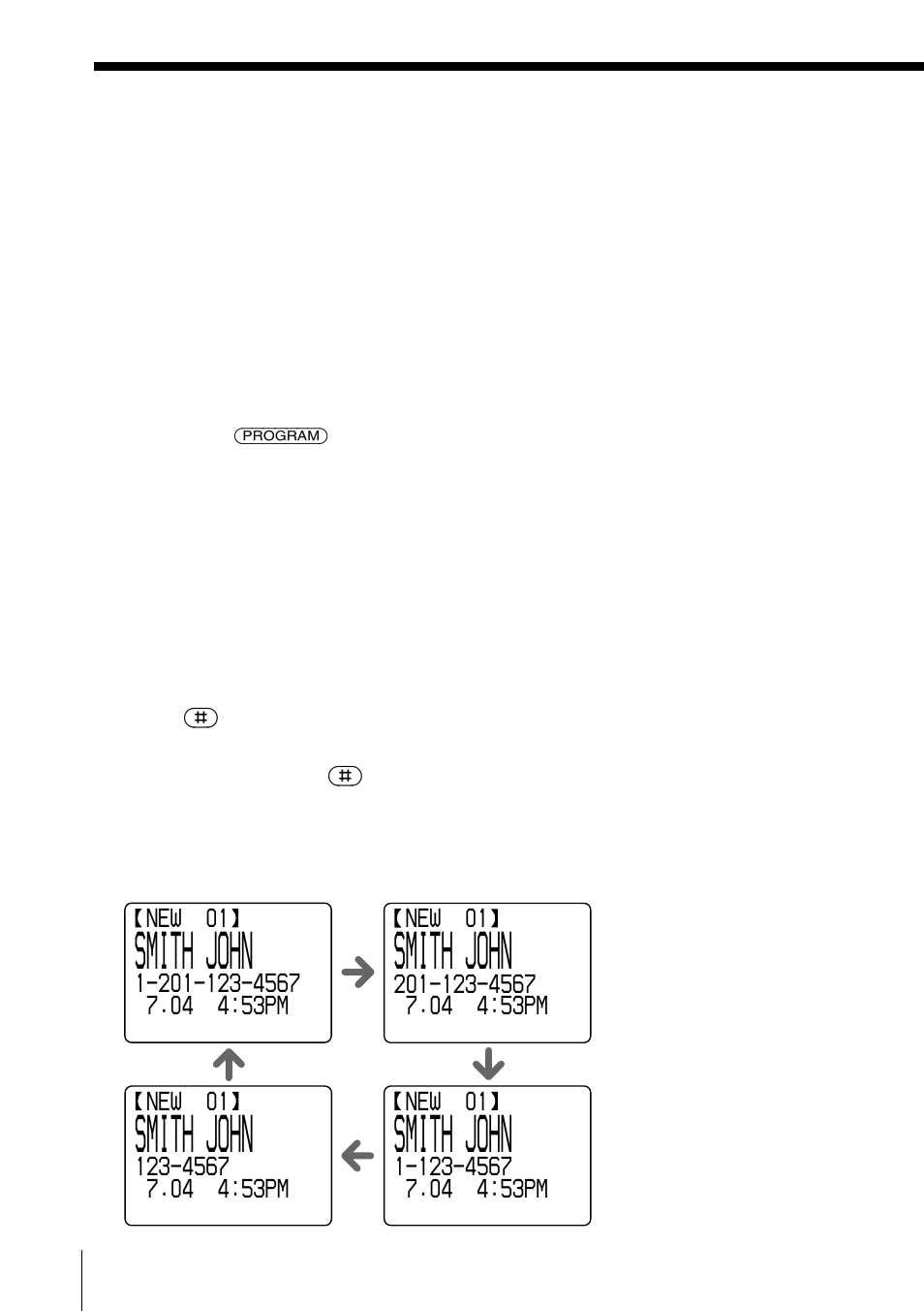 To change the number of digits of the phone number, Smith john | Sony spp-s2430 User Manual | Page 62 / 80