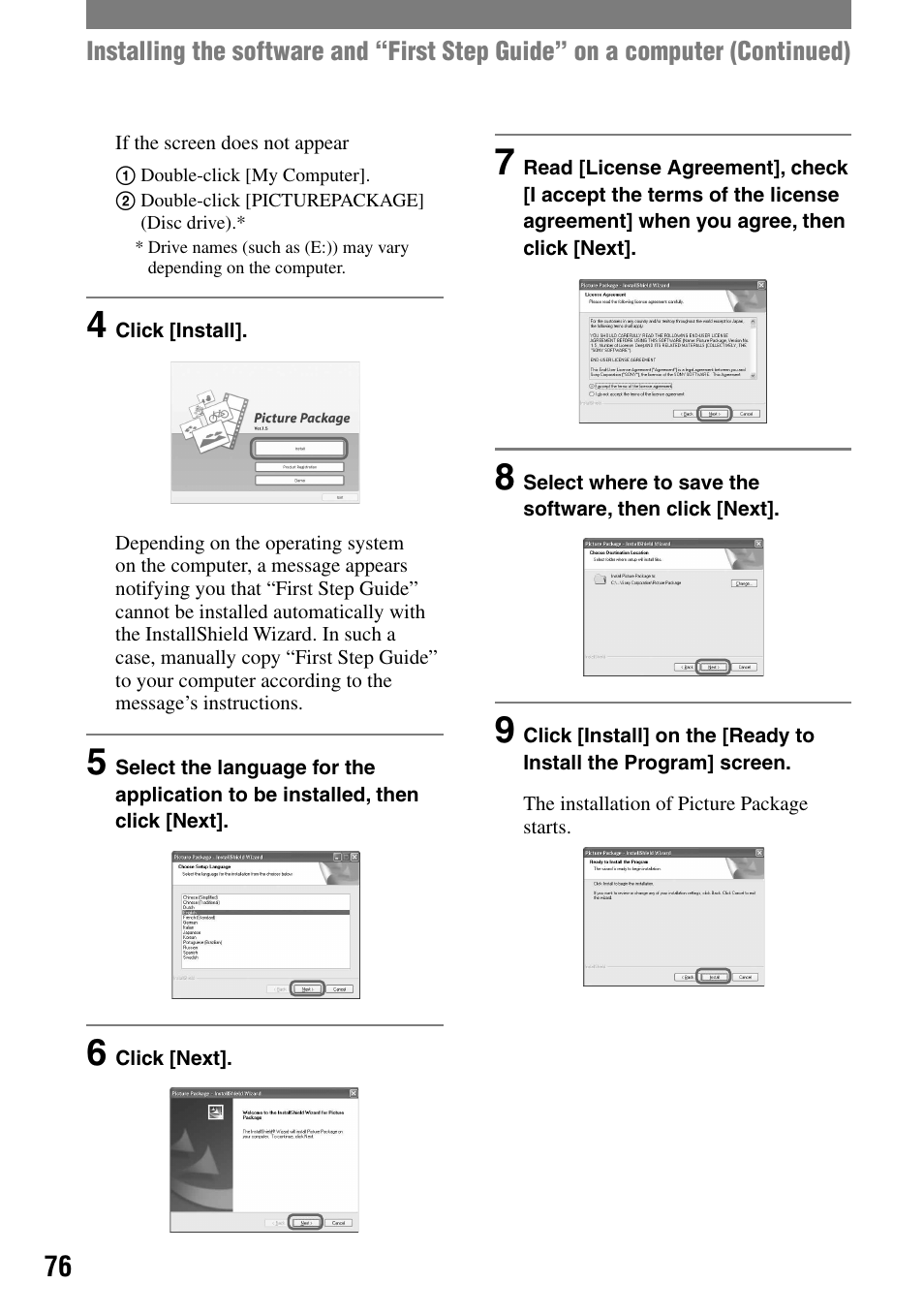 Sony HANDYCAM DCR-PC1000 User Manual | Page 76 / 123