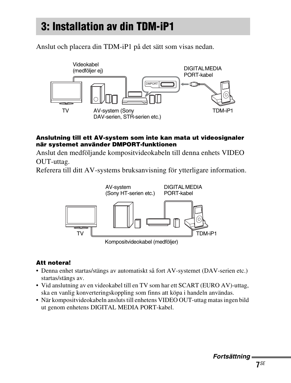 Installation av din tdm-ip1 | Sony TDM-iP1 User Manual | Page 113 / 200