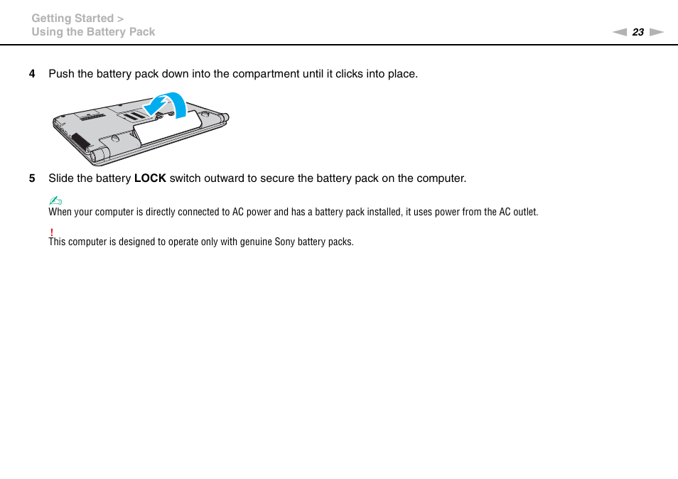 Sony VAIO VGN-AW User Manual | Page 23 / 190